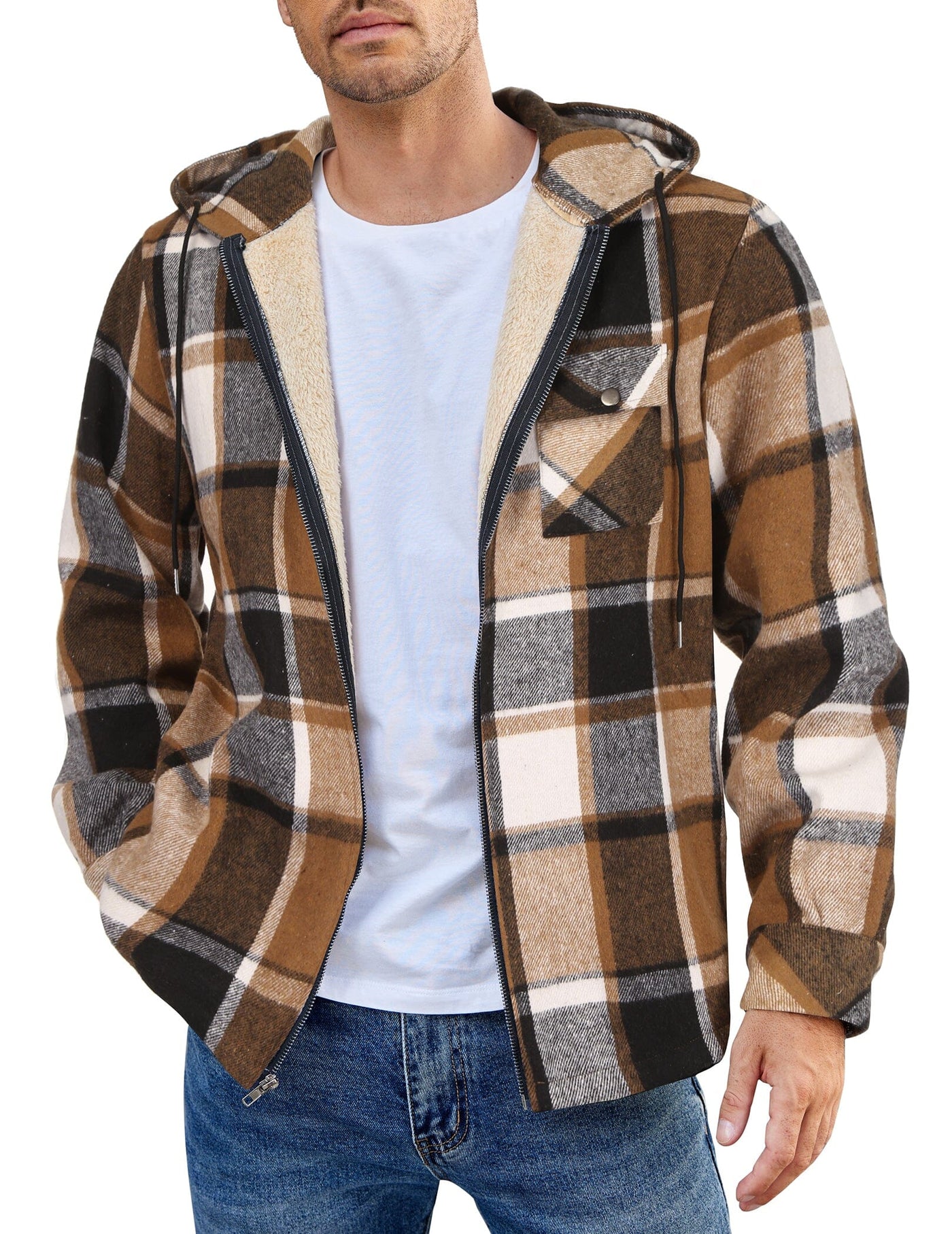 Comfy Plaid Flannel Lined Jacket (US Only) Shirts coofandy PAT1 S 