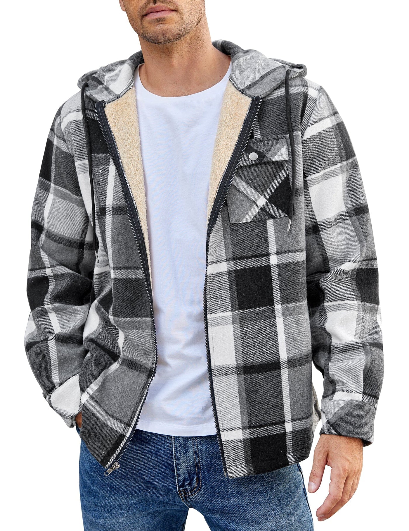 Comfy Plaid Flannel Lined Jacket (US Only) Shirts coofandy PAT2 S 