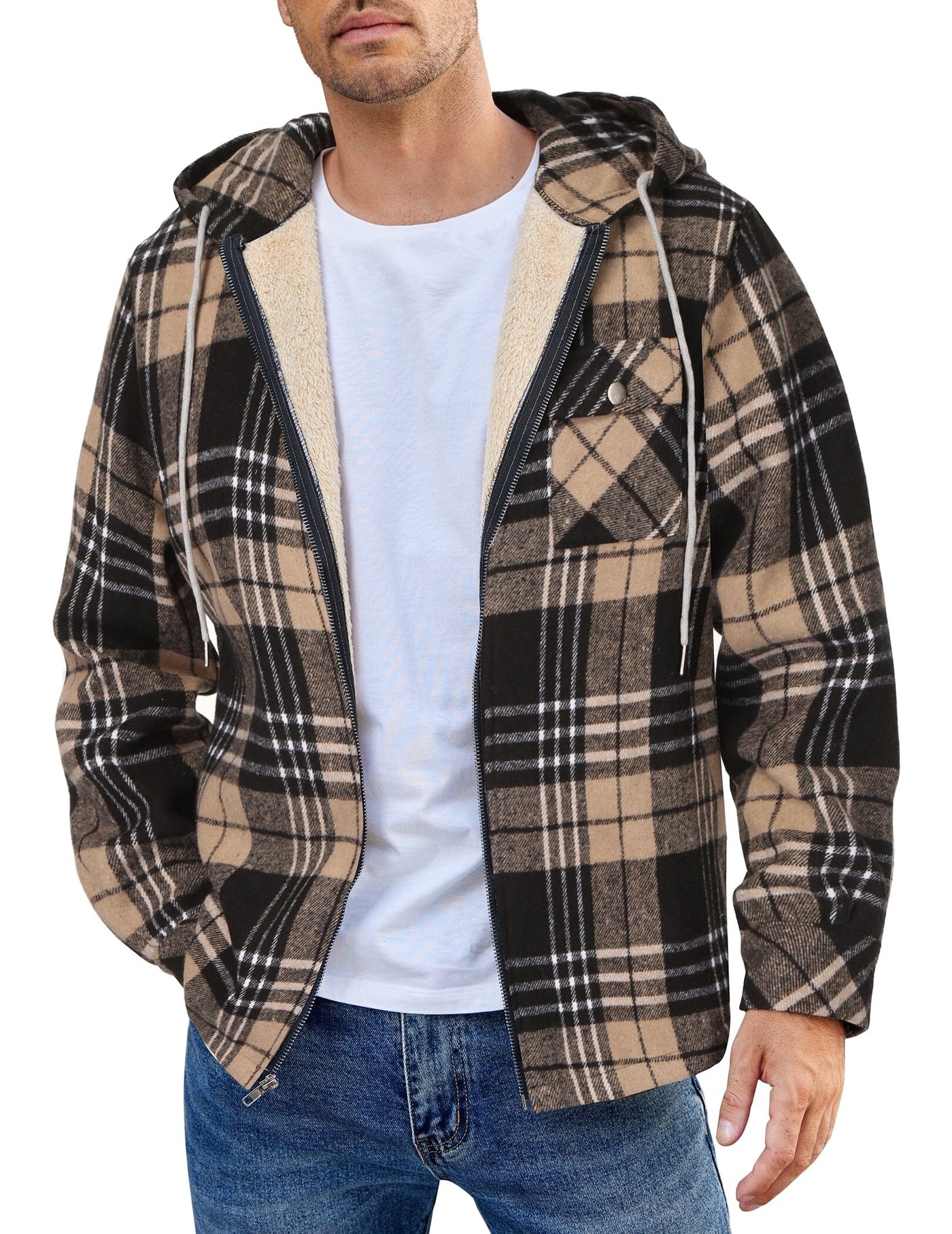 Comfy Plaid Flannel Lined Jacket (US Only) Shirts coofandy PAT7 S 