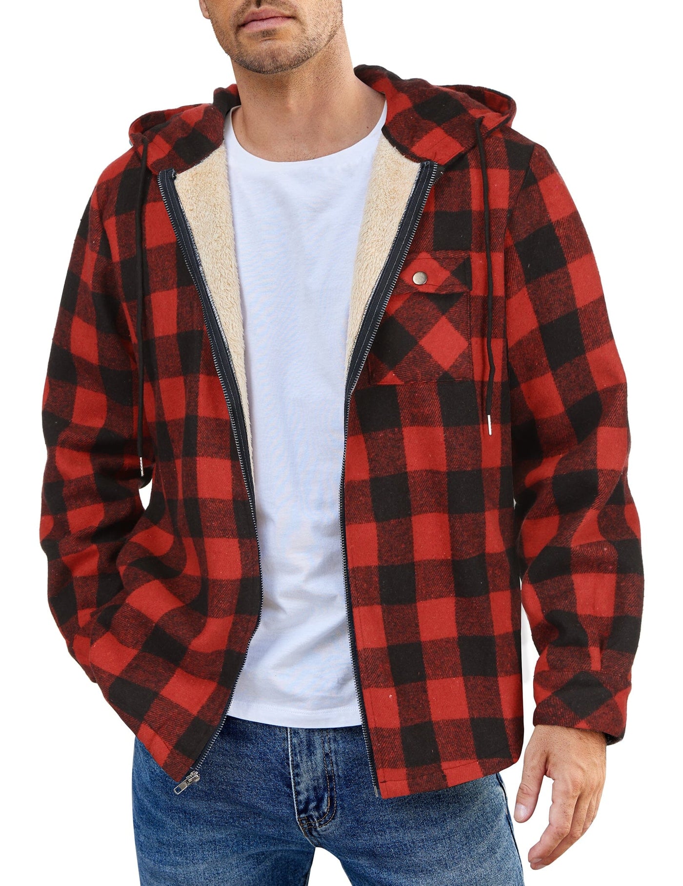 Comfy Plaid Flannel Lined Jacket (US Only) Shirts coofandy PAT8 S 