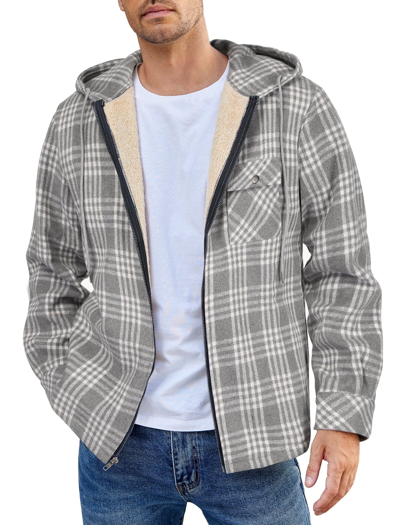 Comfy Plaid Flannel Lined Jacket (US Only) Shirts coofandy PAT10 S 