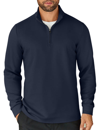 Casual Quarter Zip Sweatshirt (US Only) Shirts coofandy Navy Blue S 