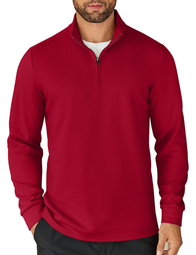 Casual Quarter Zip Sweatshirt (US Only) Shirts coofandy Red S 