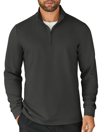 Casual Quarter Zip Sweatshirt (US Only) Shirts coofandy Dark Grey S 