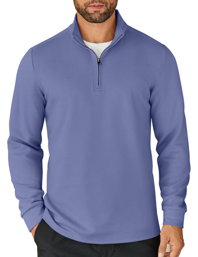 Casual Quarter Zip Sweatshirt (US Only) Shirts coofandy Grey Blue S 