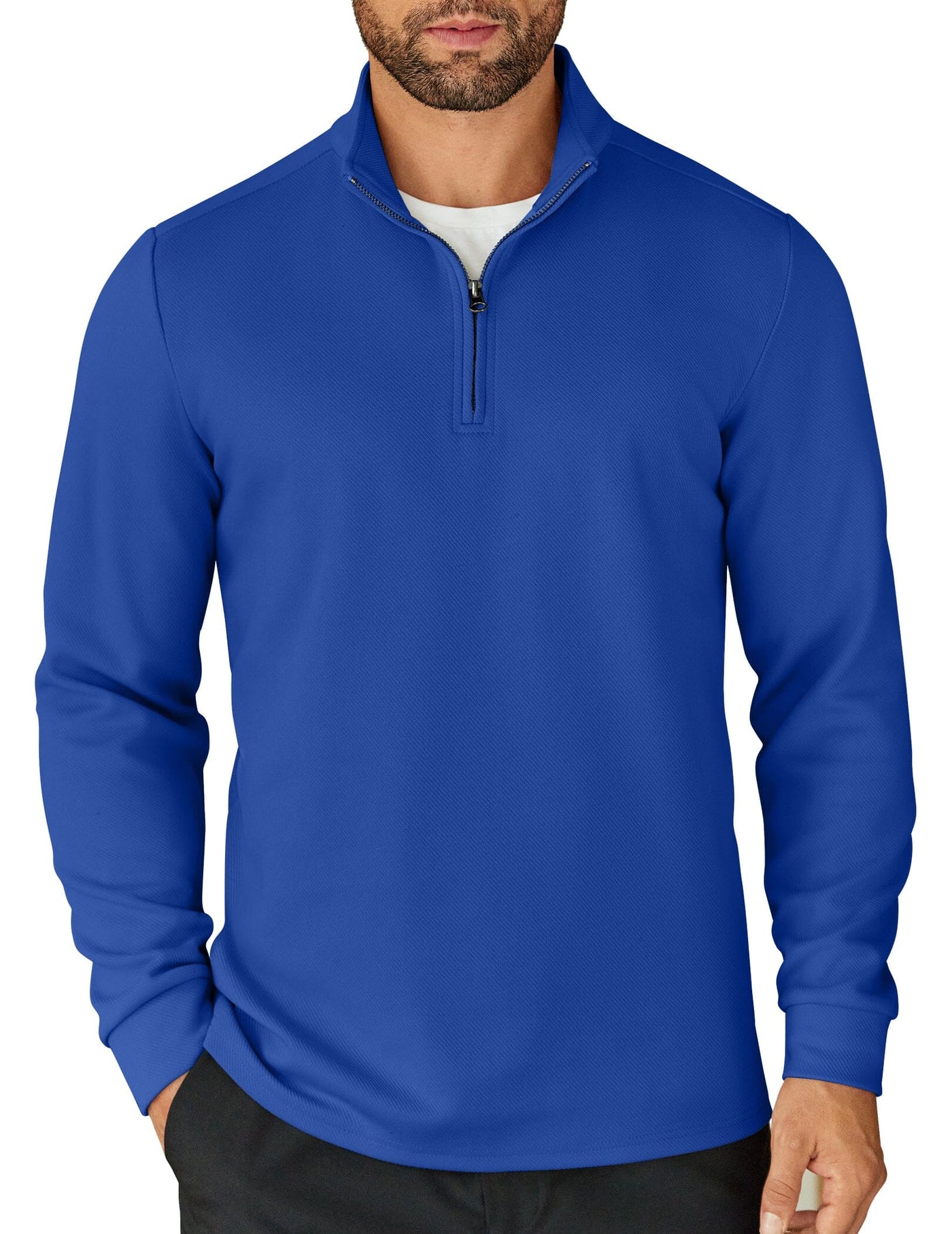 Casual Quarter Zip Sweatshirt (US Only) Shirts coofandy Blue S 