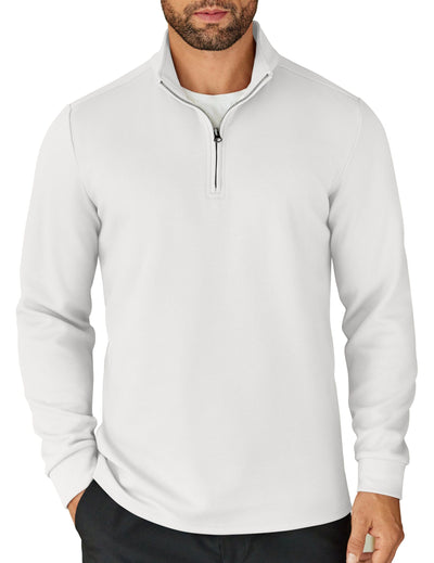 Casual Quarter Zip Sweatshirt (US Only) Shirts coofandy White S 