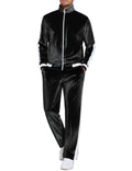 Soft Velour Velvet Tracksuit Set (US Only) Sets coofandy Black S 