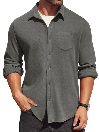 Classic Simple Shirt Jacket (US Only) Shirts coofandy Dark Grey S 