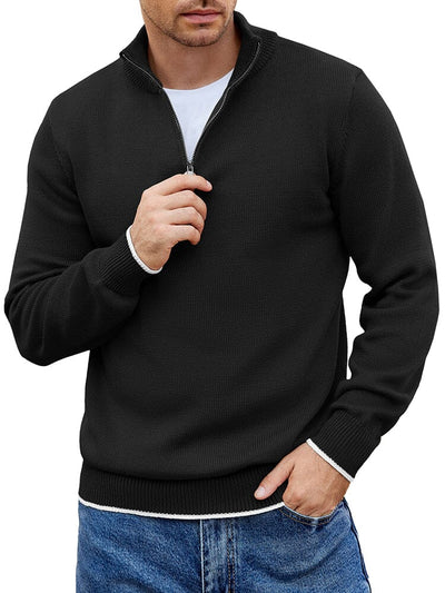 Lightweight Mock Neck Sweaters (US Only) Sweater coofandy Black S 