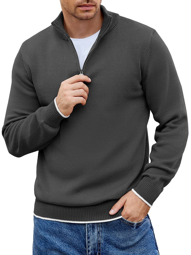 Lightweight Mock Neck Sweaters (US Only) Sweater coofandy Dark Grey S 