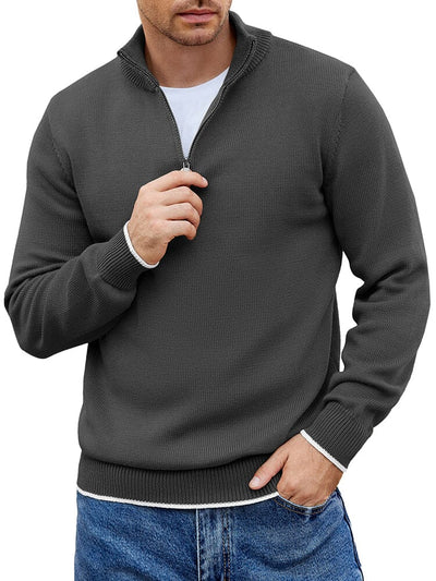 Lightweight Mock Neck Sweaters (US Only) Sweater coofandy Dark Grey S 