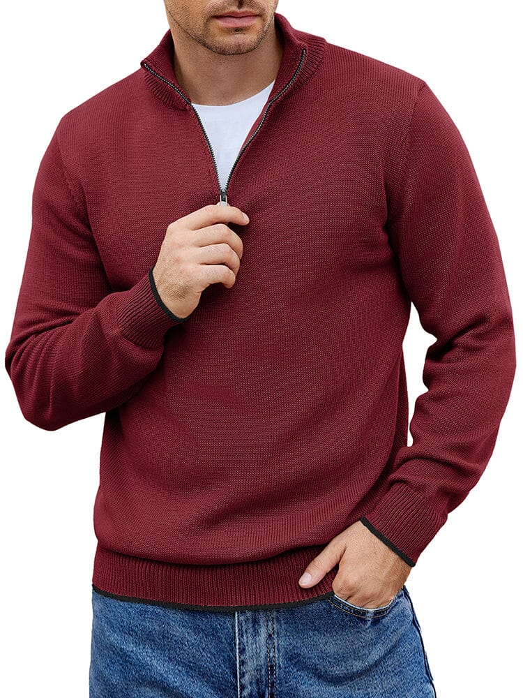 Lightweight Mock Neck Sweaters (US Only) Sweater coofandy Red S 