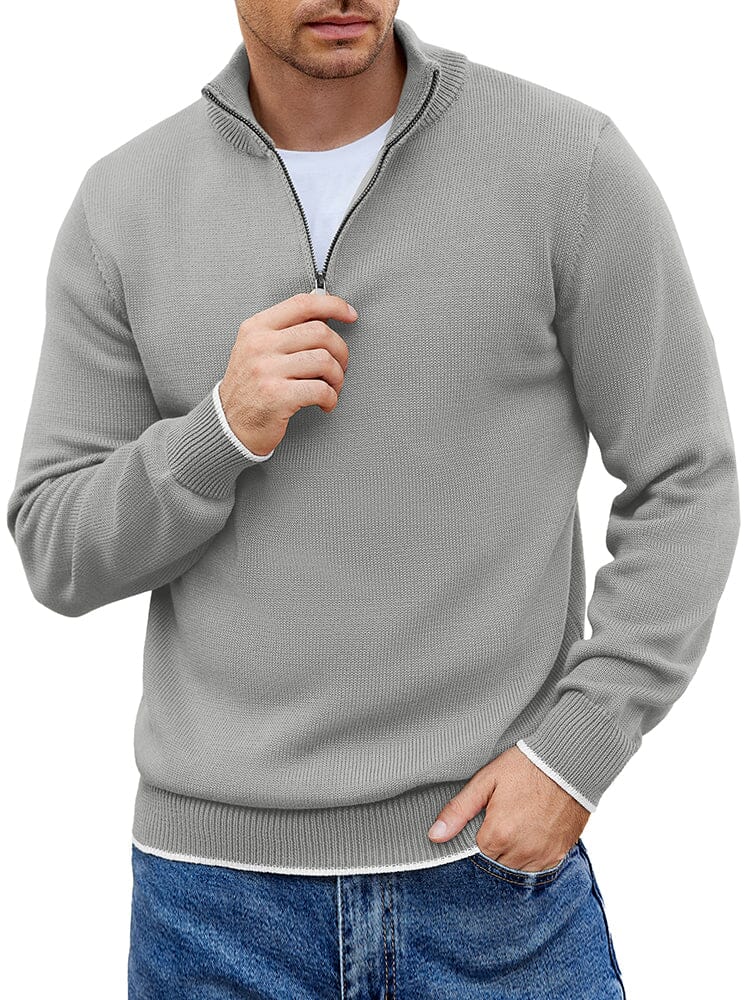 Lightweight Mock Neck Sweaters (US Only) Sweater coofandy Light Grey S 