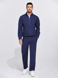 Athletic 2-Piece Sweatsuits (US Only) Sports Set coofandy Navy Blue S 