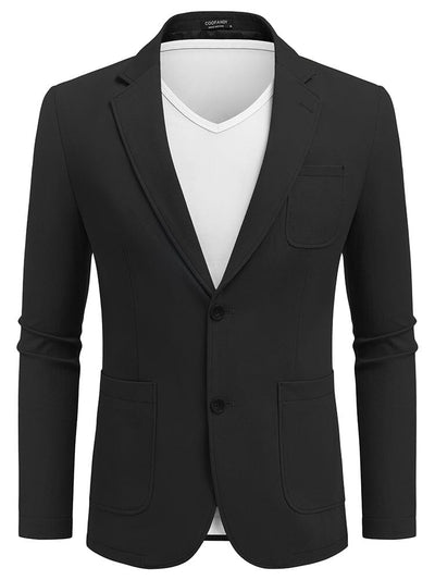 Casual Cotton Blazer Jacket (US Only) Blazer coofandy Black S 