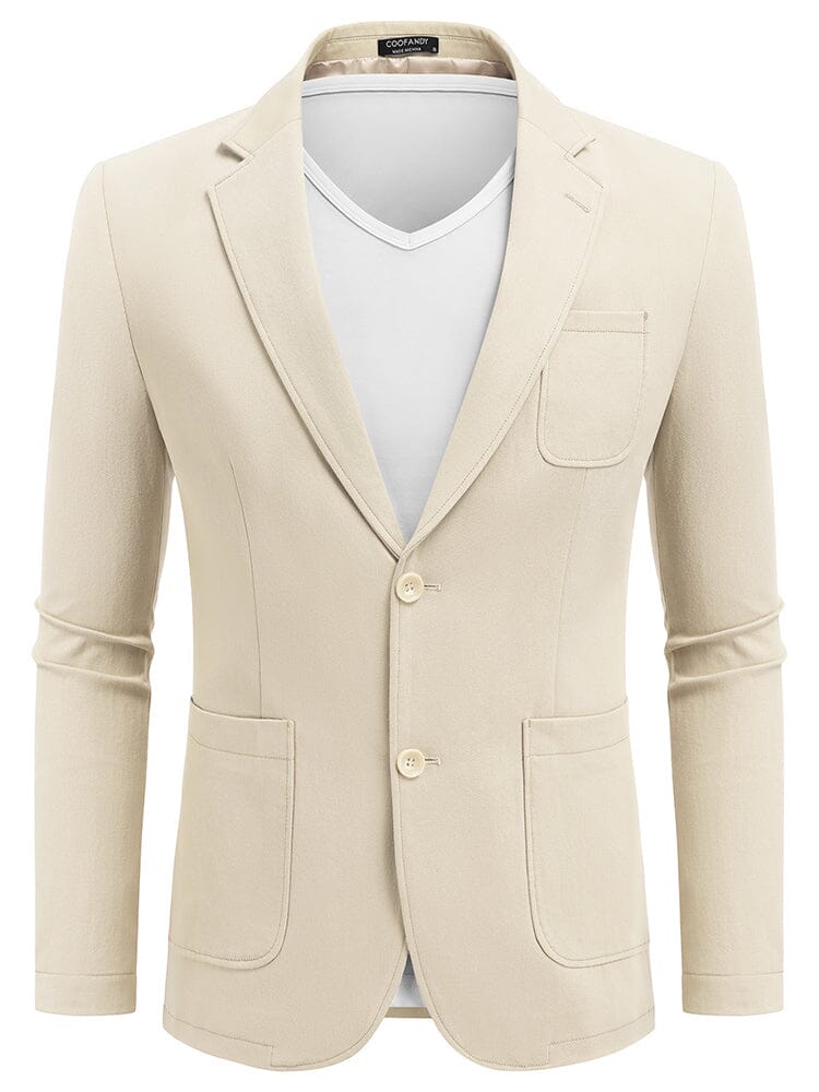 Casual Cotton Blazer Jacket (US Only) Blazer coofandy Apricot S 