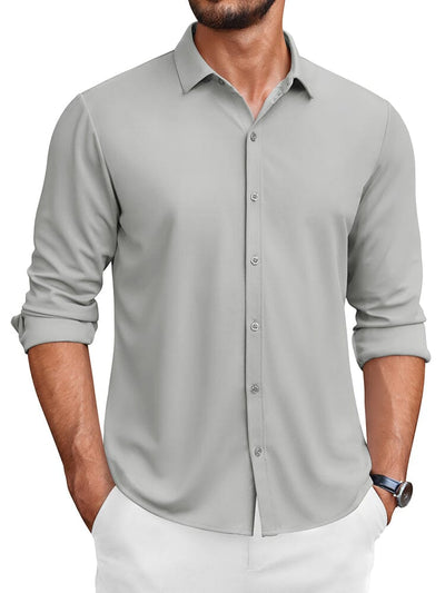 Classic Wrinkle-Free Dress Shirt (US Only) Shirts coofandy Light Grey S 