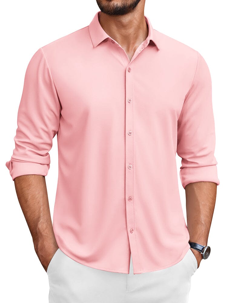 Classic Wrinkle-Free Dress Shirt (US Only) Shirts coofandy Pink S 