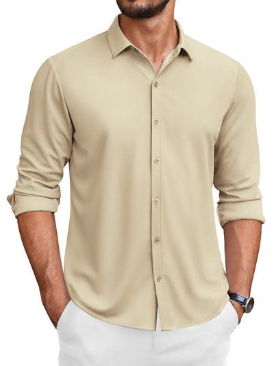 Classic Wrinkle-Free Dress Shirt (US Only) Shirts coofandy Khaki S 