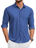 Classic Wrinkle-Free Dress Shirt (US Only) Shirts coofandy Royal Blue S 