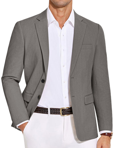 Casual Cotton Blend Blazer (US Only) Blazer coofandy Grey S 