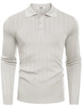 Casual Knit Polo Sweater (US Only) Sweater coofandy White S 