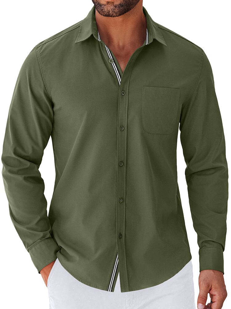 Elegant Untucked Dress Shirt (US Only) Shirts coofandy Army Green S 