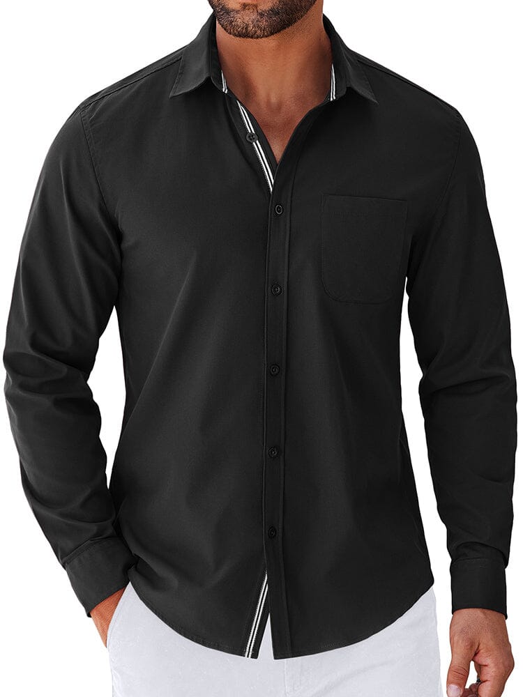 Elegant Untucked Dress Shirt (US Only) Shirts coofandy Black S 