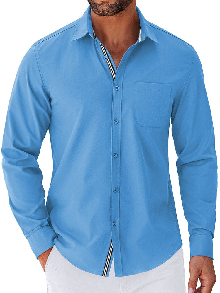 Elegant Untucked Dress Shirt (US Only) Blue / XXL Elegant Untucked Dress Shirt (US Only) Blue / XXL