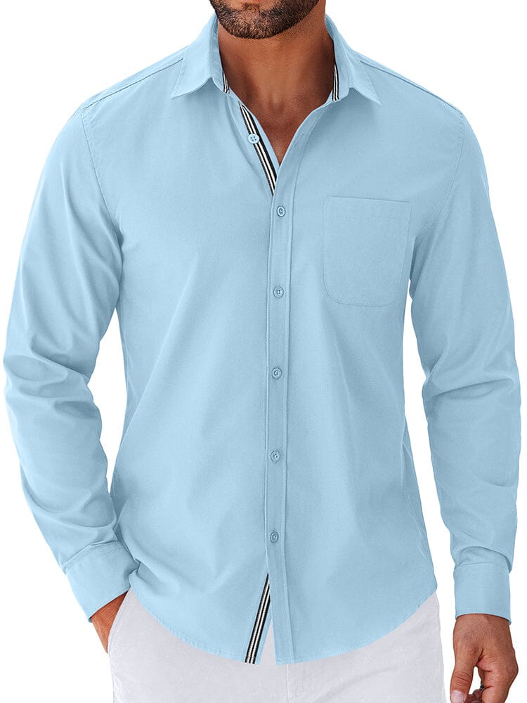 Elegant Untucked Dress Shirt (US Only) Shirts coofandy Clear Blue S 