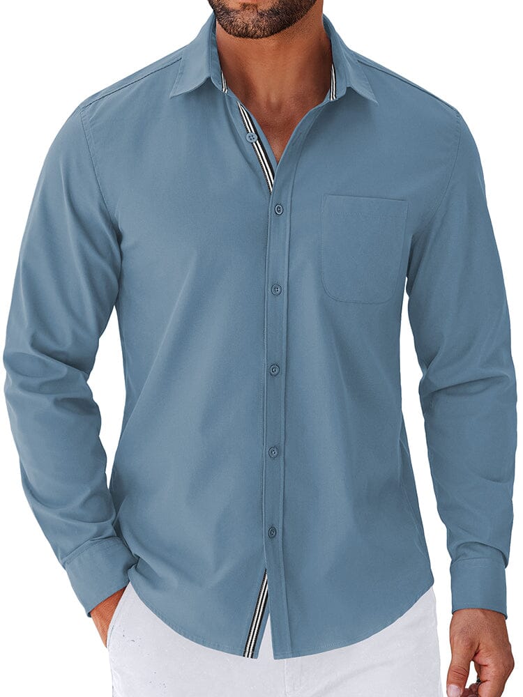 Elegant Untucked Dress Shirt (US Only) Shirts coofandy Grey Blue S 