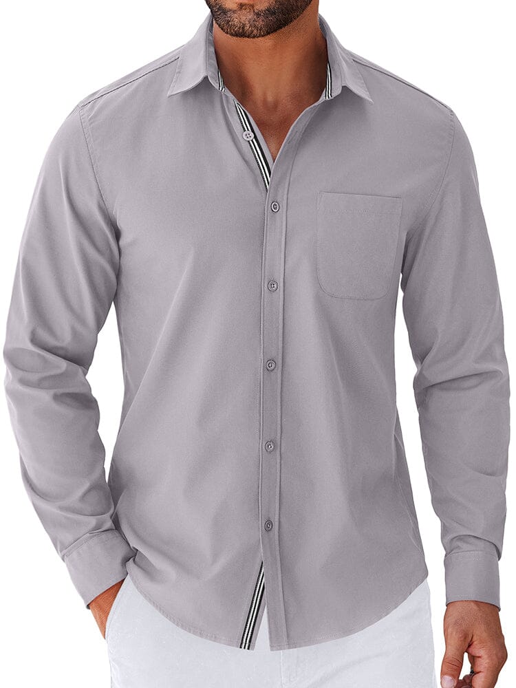 Elegant Untucked Dress Shirt (US Only) Shirts coofandy Light Grey S 