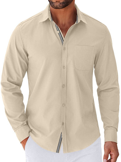 Elegant Untucked Dress Shirt (US Only) Shirts coofandy Khaki S 