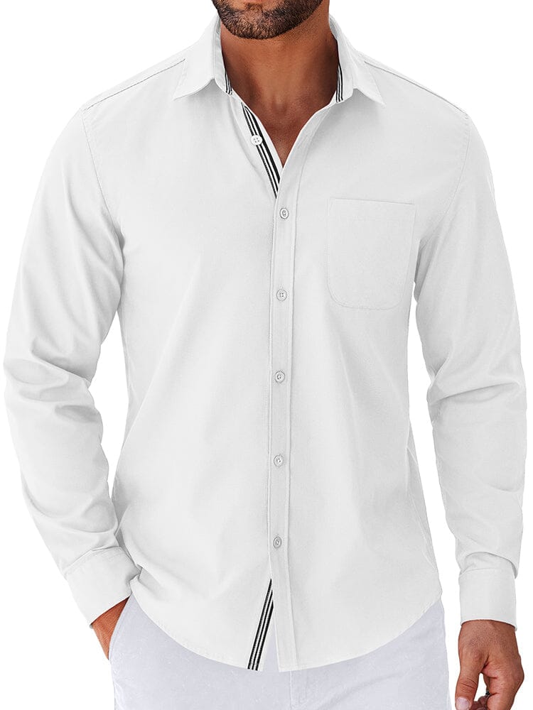 Elegant Untucked Dress Shirt (US Only) Shirts coofandy White S 