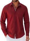 Elegant Untucked Dress Shirt (US Only) Shirts coofandy Wine Red S 