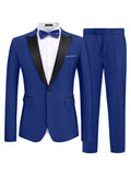 Modern Slim Fit 2 Piece Suit (US Only) Suit Set coofandy Dark Blue S 