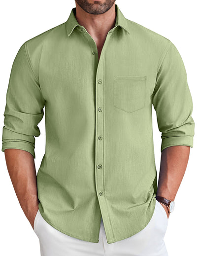 Casual Faux Denim Shirt (US Only) Shirts coofandy Light Green S 