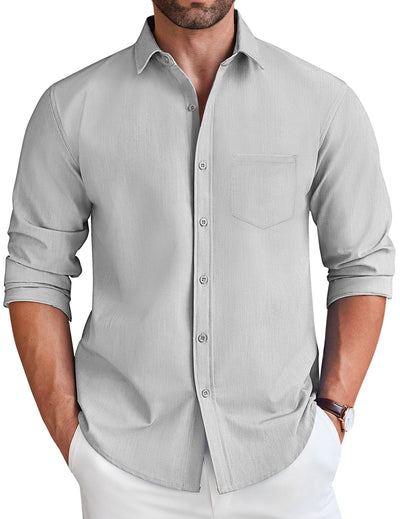 Casual Faux Denim Shirt (US Only) Shirts coofandy Light Grey S 