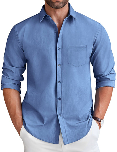 Casual Faux Denim Shirt (US Only) Shirts coofandy 