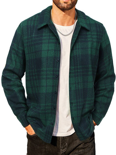 Casual Flannel Plaid Shirt Shirts coofandy Green Plaid S 