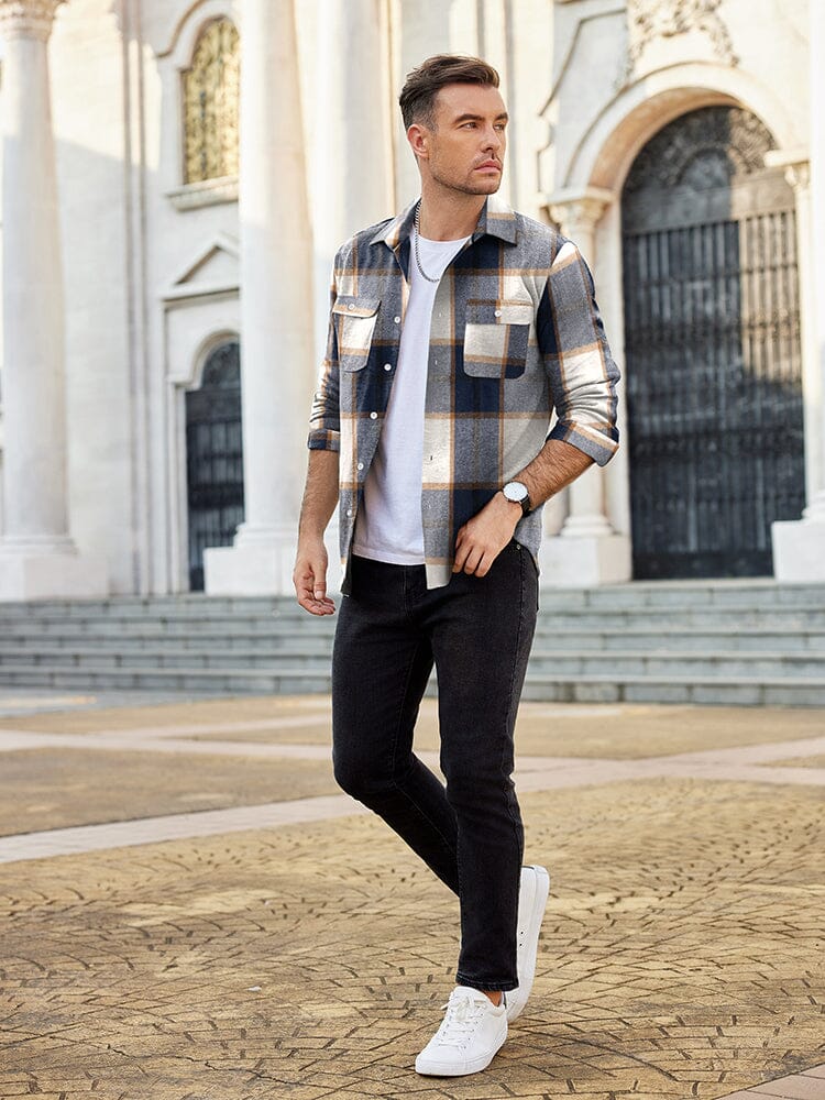 Classic Button Down Flannel Shirt (US Only) Shirts coofandy 