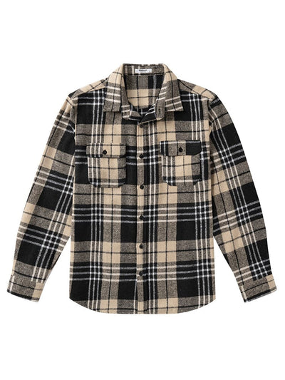 Classic Button Down Flannel Shirt (US Only) Shirts coofandy PAT7 S 