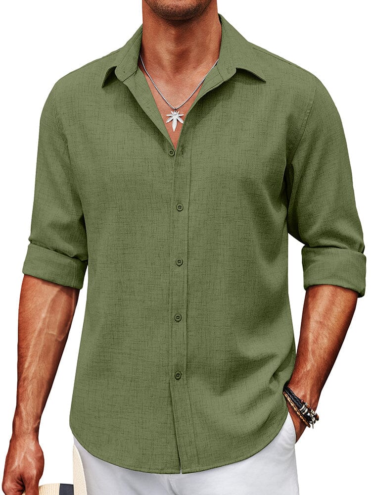 Soft Wrinkle Free Dress Shirts (US Only) Shirts coofandy Army Green S 