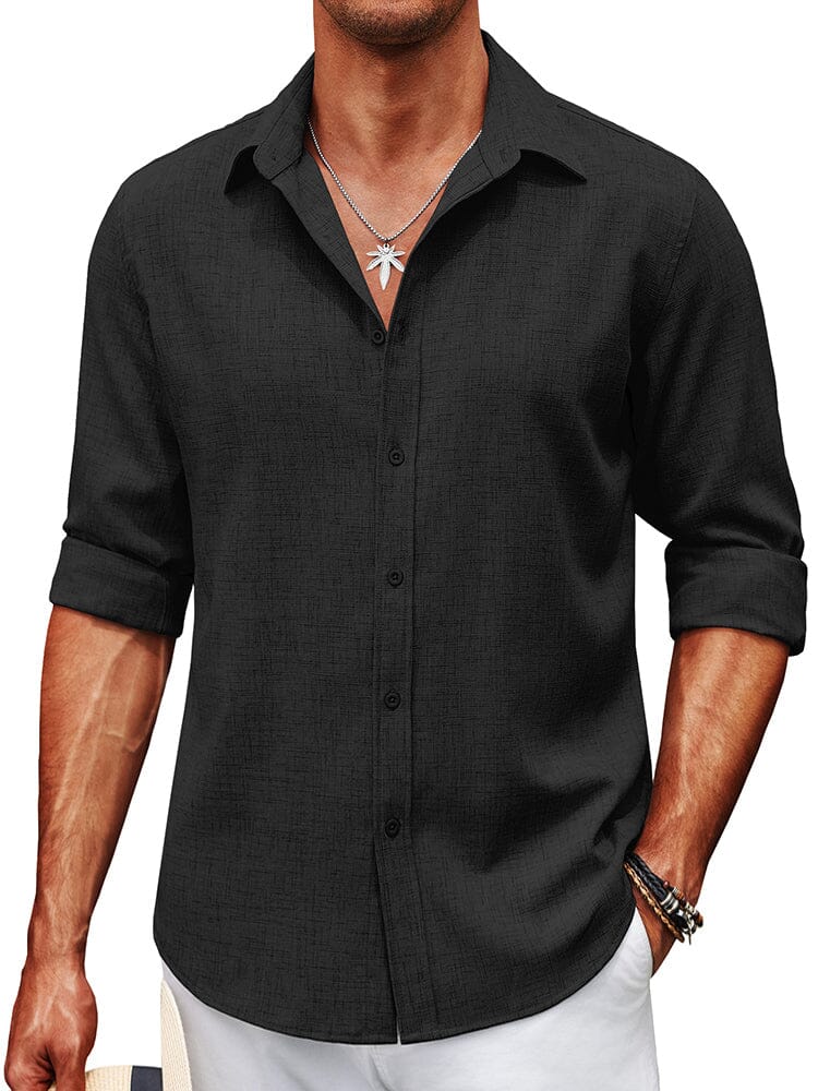 Soft Wrinkle Free Dress Shirts (US Only) Shirts coofandy Black S 