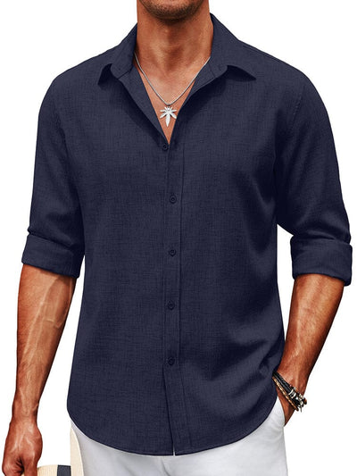 Soft Wrinkle Free Dress Shirts (US Only) Shirts coofandy Navy Blue S 