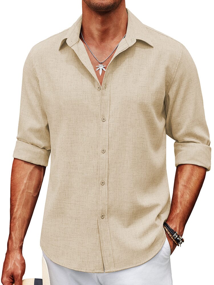 Soft Wrinkle Free Dress Shirts (US Only) Shirts coofandy Beige S 