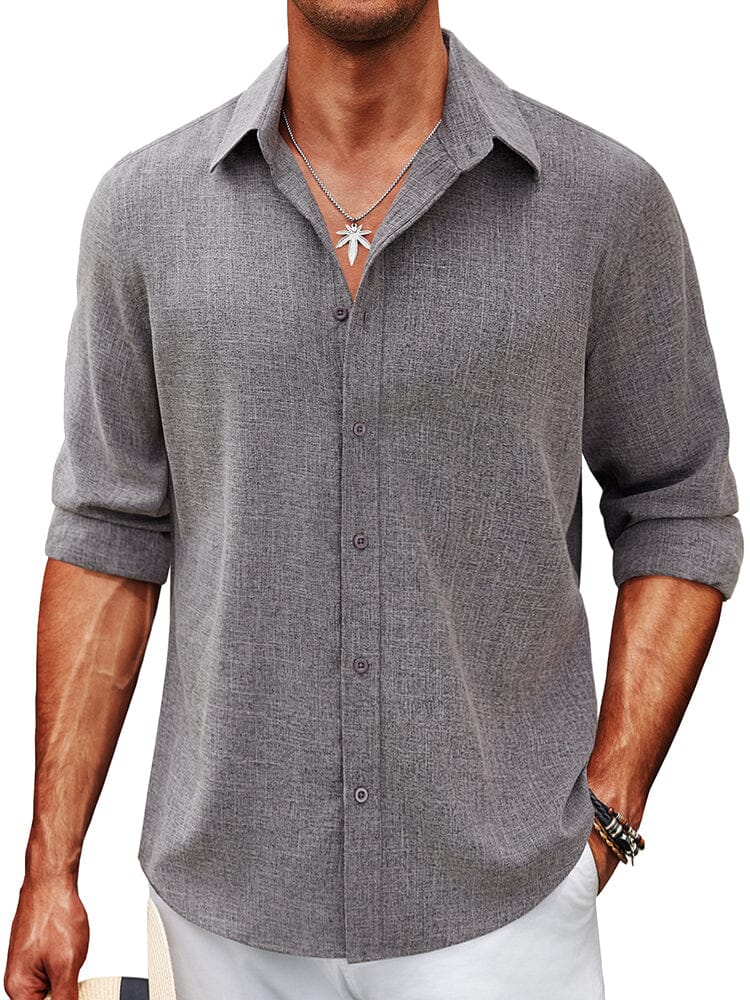 Soft Wrinkle Free Dress Shirts (US Only) Shirts coofandy Grey S 