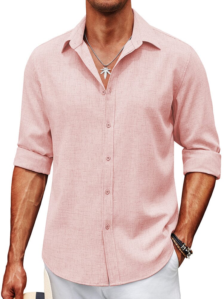 Soft Wrinkle Free Dress Shirts (US Only) Shirts coofandy Pink S 