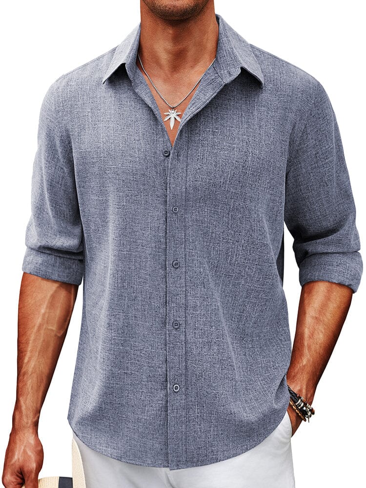 Soft Wrinkle Free Dress Shirts (US Only) Shirts coofandy Denim Blue S 